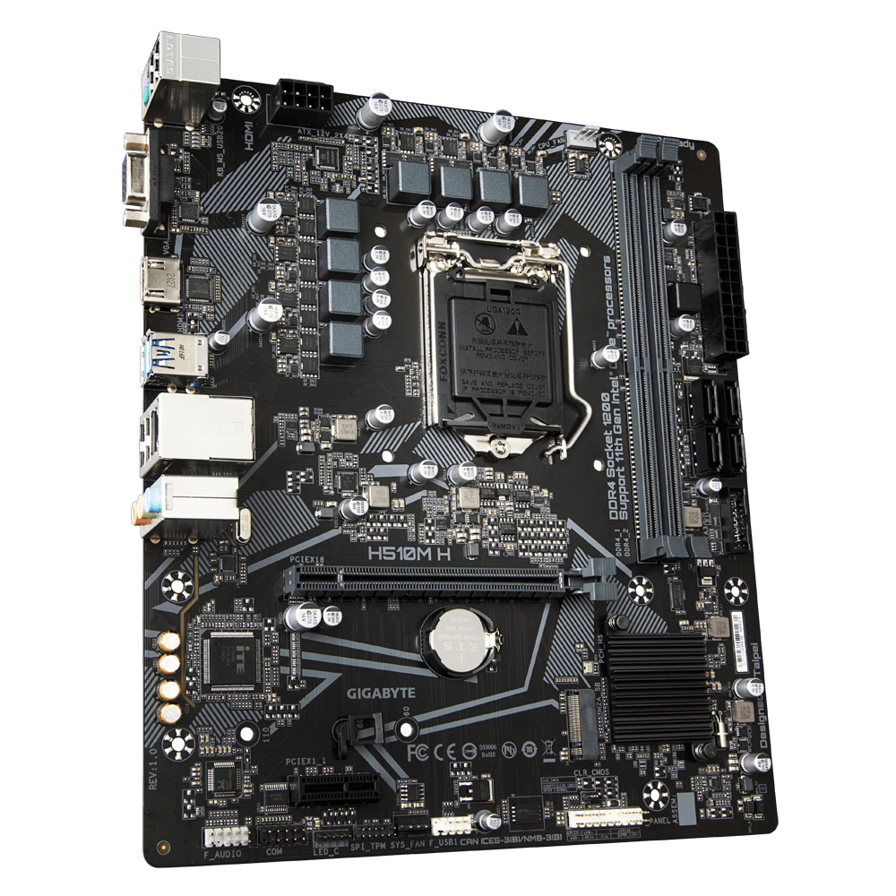 Motherboard GIGABYTE H510M H DDR4 Intel Socket LGA 1200 x10 USB HDMI D-Sub